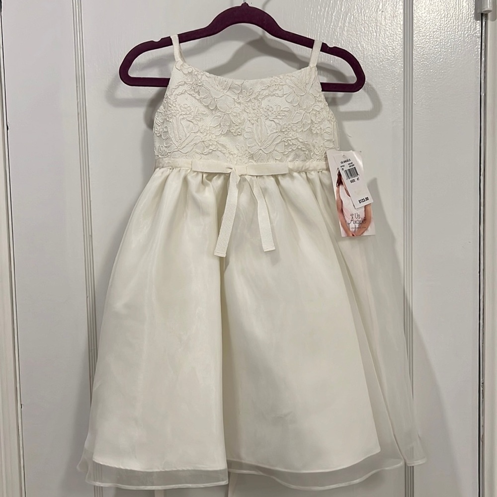 US Angels White Dress- Size 4T